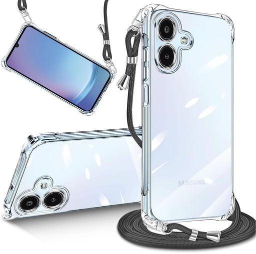 tuulaasii For Galaxy A25 5G ケース クリア ショルダー スマホケース ギャラクシー A25 カバー 肩掛け 縄掛け 透明 TPU 薄型 耐衝撃 SCG33 SC-53F 携帯ケース 紐付き 斜めがけ 着脱可 織りストラップ
