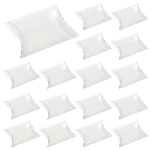 Rimikuruピローボックス透明ピロー型ギフトボックス50個セットラッピング枕型(透明50個セット・8cmx5cm..