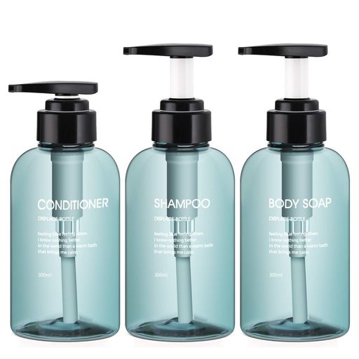 Segbeautyシャンプーボトルディスペンサー水色300ml3本セット詰め替えボトル容器おしゃれ浴室洗面所ウイルス対策 Segbeautyシャンプーボトルディスペンサー水色300ml3本セット詰め替えボトル容器おしゃれ浴室洗面所ウイルス対策