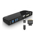 WAVLINKUSB3.0/USBCユニバーサルラップトップドッキングステーションデュアルモニター、HDMIおよびHDMI/DVI/VGAギガビットイーサネット、USBポート6つ、音声(2)