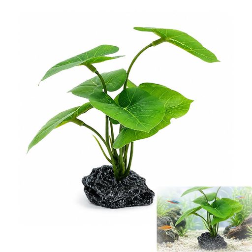 SSUHHELJ 人工水草 高さ約15cm 台座直径約6.5cm 樹脂 PE製 グリーン 1個 水槽 テラリウム レイアウト用