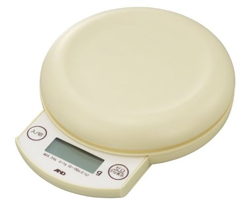 A&Dデジタルホームスケール3kgクリームUH-3203-Wはるかに小さいひょう量:3000g最小表示:0.1g(0.5~100g)/1g(2~3000g)はるかに大きい