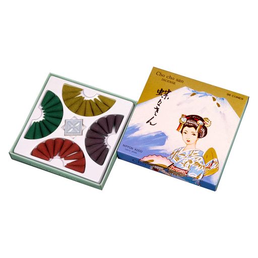 リラクゼーション 富士山と芸者さんをデザインに取り入れた、華やかな香りのお香です。 「紫」は伽羅をイメージした香り。 「赤」はチェリーをイメージした香り。「黄」白檀をイメージした香り。「緑」はパインをイメージした香り。
