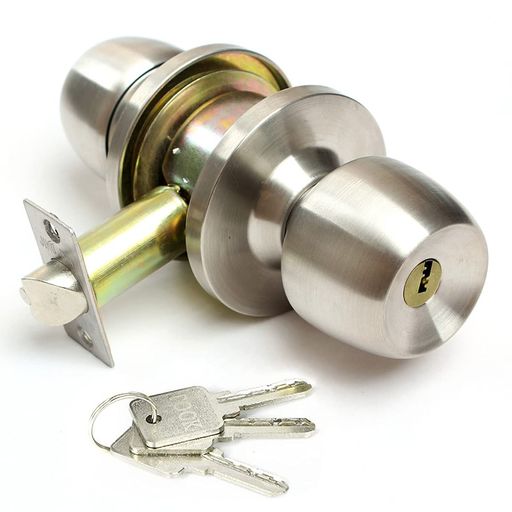 堅塁金物ドアノブ鍵付きトイレ室内寝室玄関部屋屋外浴室に適用ドアの厚さ30〜50mmに適しています(鍵付..