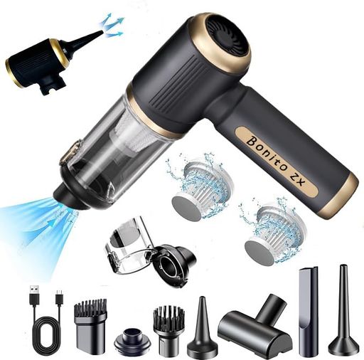 【2025年新登場】BonitoZXハンディクリーナー4in1多機能掃除機7種類のアタッチメント+2個水洗フィルター付き吸い込み/吹き飛し13000Pa強力吸引力車/家両用ミニ掃除機コードレスコンパクト小…