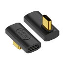 Cablecc40GbpsUSB4タイプC240W電力データ8Kビデオオス-メス拡張ロープロファイル左直角アダプターNS電話ラップトップ用