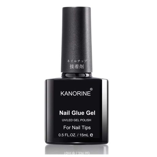 Kanorineネイルグルーネイルチップ接着剤15ml多機能4-IN-1ネイルチップ用グルー&ベースコート&補強ジェル&スリップソリューションジェルネイル透け感...
