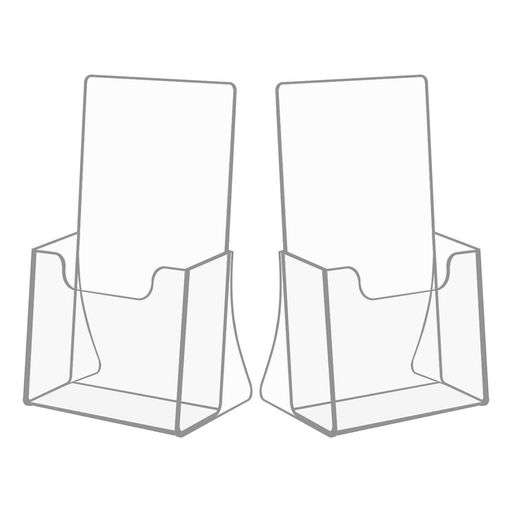 NIUBEEアクリル透明カタログ・POP広告スタンドA6縦型2セット卓上パンフレット立ておしゃれカタログラックハガキホルダー店舗販促オフィス机上用品