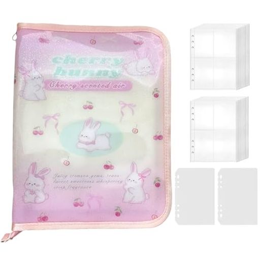 Rakuten - GOSYOBS シール帳 A5 収納バインダー 透明 大きめ【20枚リフィル+2枚PPシート】 可愛い 大容量 はがせる 下敷き クリア台紙 手帳 カード 女の子 シール収納 推し活 ステッカー整理 大人向け