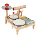 HXCQYGLキッズドラムセット幼児用楽器木製子供用ドラムセット幼児音楽おもちゃ学習玩具知育玩具子供用楽器玩具打楽器赤ちゃん玩具ベビーベビー音楽打楽器木琴鉄琴ドラム子供キッズ誕…(3)