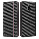 【iffeenny】f52bケーススマホカバーらくらくホンf-52bf52b携帯カバー手帳型ケースレザー手触り良い滑り落ちにくい全面保護財布型カード収納スタンド機能炭素繊維調シンプル耐摩擦操作が簡…