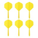 PATIKIL一体型ダーツシャフトとフライト6個2BA軽量プラスチックダーツフライトアクセサリー標準形状イエロー