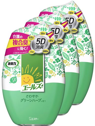 エールズ消臭力介護用消臭剤[まとめ買い]介護用置き型さわやかグリーンハーブ400mLx3個セット介護介護..