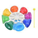 SANCOY楽器8-トーンハンドベルカラフルな幼児用ハンドベルミュージカルギフトミュージカルハンドベルロッドおもちゃ打楽器
