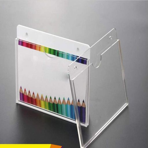 プレミアムアクリル8.5x11サインホルダークリアウォールマウントサインフレーム縦と横のディスプレイスタイル付きイメージ4Pack