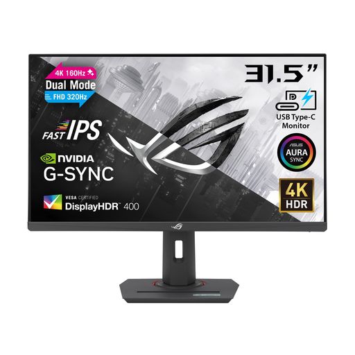 ASUS ゲーミングモニター/ROG Strix XG32UCG/31.5インチ/3840x2160/デュアルモード(4K 160Hz / フルHD 320Hz)/0.3ms(min.)/Fast IPS/Extreme Low Motion Blur