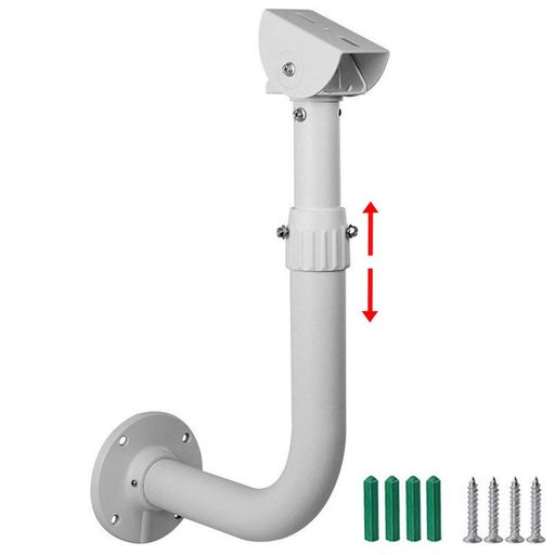 AKNPMHT防犯カメラ用ハウジングブラケットLタイプ取付金具屋外防雨伸縮型全長約30cm?最長60cm壁掛け式監視カメラブラケット防犯カメラ壁取り付け金具
