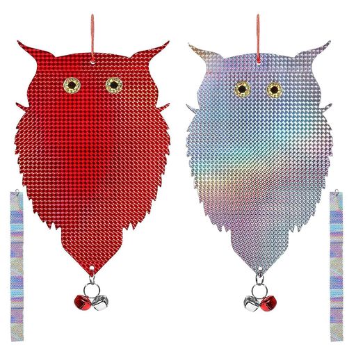 Rakuten - SensaBliss 鳥よけ 鳩よけ フクロウ型 鳥よけグッズ カラス対策 反射板&撃退テープ&鈴付き 吊り下げ式 簡単設置 防水耐久性 鳩除け 鳥の フン害防止 農作物被害防止 車/ベランダ/屋上/花園/畑…