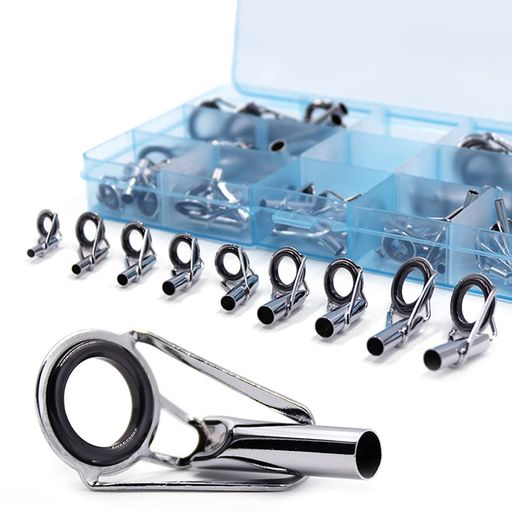 9KMDWLIFEトップガイドロッドガイド40個セットステレンスラミックリング釣り竿穂先交換修理キット内径1.6mm/1.8mm/2.0mm/2.2mm/2.4mm/2.6mm/2.8mm/3.0mm