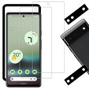 HKKAISpixel6aガラスフィルム【2+2枚セット】指紋認証ガイド枠付き日本製硝子採用GooglePixel6a用ガラスフィルムカメラフィルム強化ガラス液...