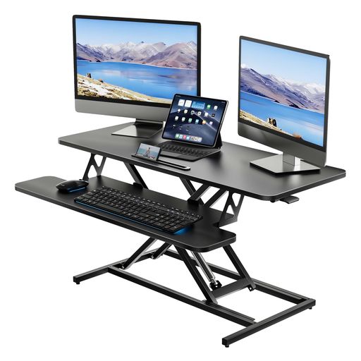 ERGOMAKERスタンディングデスク卓上タイプ幅101cm高さ調節11.5~51CMガス圧昇降式昇降式テーブル立ち卓..