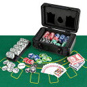 COSTWAY ポーカーセット 300枚チップ 数字入り マット付き ポーカーチップ カジノチップ テーブルゲーム カジノセット ブラックケース(2)