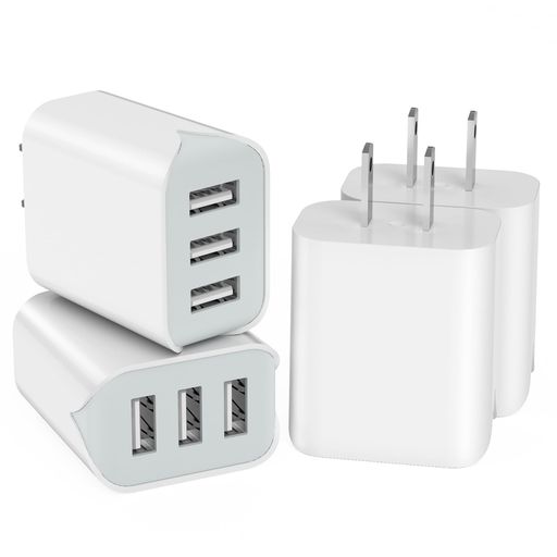 TOPWEUSBコンセント充電器acアダプター【4個セットPSE認証済】3ポート3.1aiPhoneXperiaSamsungGalaxyAndroid等のUSB機器対応(ホワイト)