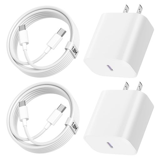 Foriphone17-充電器-タイプc20W-PD-急速充電器USB-C[2個セット/MFi&PSE認定]2mUSB-CTOCケーブル2本付きタイプC充電器iPhone15/iPhone15Pro/iPhone15