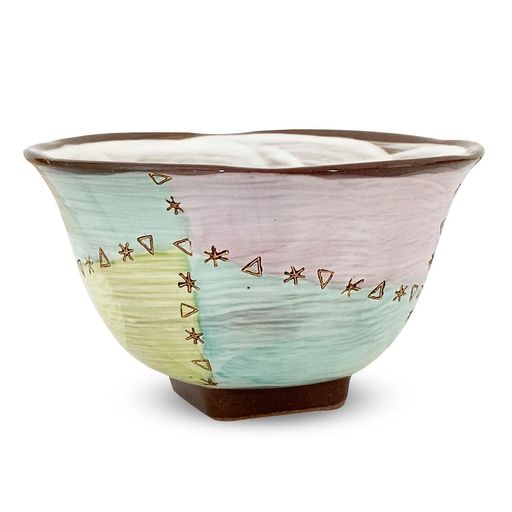 J-kitchensかき氷容器パッチング角高台ブルー径11.3cmx6.5cm食洗機対応波佐見焼日本製