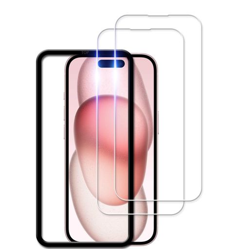 KPNSiPhone15/iPhone16用ガラスフィルムガイド枠付き日本素材製強化ガラス強化ガラスカバーアイフォン1..