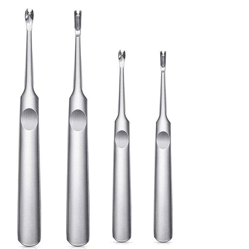 レザークラフトへり落とし溝掘り革道具工具4本セット4種V字U字滑り止ハンドケア防水錆びにへり磨き耐久性使いやすいステンレス製レザートリート両用ツールです甘皮の除去に
