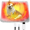 CODIFY ペット用ホットカーペット4段階タイマー付き 犬 猫用ホットマット 9段階温度調節 45*50CM ふわふわしたカバー 防水加工 1.8M噛みつき防...