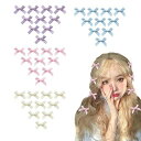 HAPPYKAUリボン髪飾り小さめ4色40個セットヘアピンヘアアクセリボンクリップヘアピンミニ蝶結ヘアクリップレディース髪留め女性誕生日結婚式入学式
