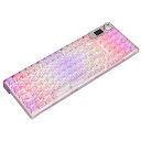 OUSEITECH F98PRO ゲーミングキーボード 透明キーボード ホットスワップメカニカルキーボード テンキーキーボード ワイヤレス ピンク 透明キーキャップ RGBバックライト 95キー ANDROID/OS/MAC/WINDOWS対応(2)