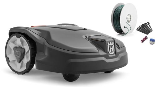 お庭設置キット(sキット)を標準装備(通常は別売) 【sキット内容】ワイヤー150m,ペグ300本,コネクター5個,カプラー3個 芝が伸びる前に毎日少しずつ刈るため、集草作業が不要です。 雨でも大丈夫 夜も静かに仕事します。 境界線ワイヤーの設置が必要です。
