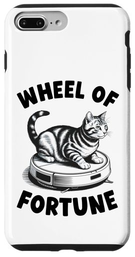 WheelOfFortuneCatOnRobot掃除機猫スマホケースiPhone7Plus/8Plus用
