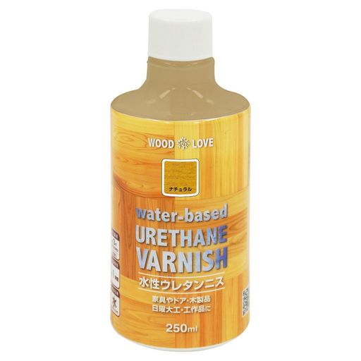 容量:250ML カラー:ナチュラル 用途:屋内木部用 塗り面積:約3M2 タタミ約2枚分(2回塗り) 乾燥時間:約1時間 うすめる液:水(目安/5%以内)