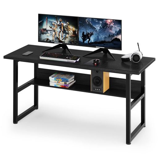 DEWELゲーミングデスクパソコンデスク幅160CM奥行60CMゲーミングデスク収納ラック付きテレワーク用PCデスク耐荷重65KGシンプル広いPCデスクワークデスクオフィスデスクアジャスター付き収… DEWELゲーミングデスクパソコンデスク幅160CM奥行60CMゲーミングデスク収納ラック付きテレワーク用PCデスク耐荷重65KGシンプル広いPCデスクワークデスクオフィスデスクアジャスター付き収…