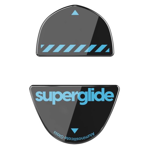 SUPERGLIDE マウスソール FOR LOGICOOL G303 SHROUD マウスフィート 強化ガラス素材 ラウンドエッヂ加工 高耐久 超低摩擦 SUPER SMOOTH - BLACK