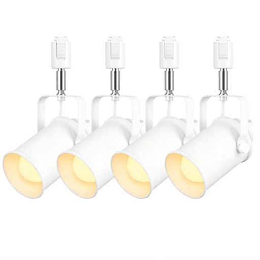Dotoyダクトレール用スポットライト4個セットE26口金白ダクトレールLED電球60W形相当電球色9W800lmライティングバー用照明器具ledスポットライト人気(白+電球色)