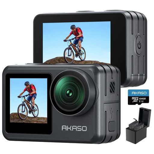 AKASO Brave 7 LE アクションカメラ 4K 20MP 64GBメモリカード付き IPX7本機防水 4...