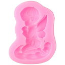 QICARKEY天使のシリコンモールド、小さな男の子のために祈るキャンドルモールド、キャンドル作り、手作りチョコレート、ケーキデコレーション用