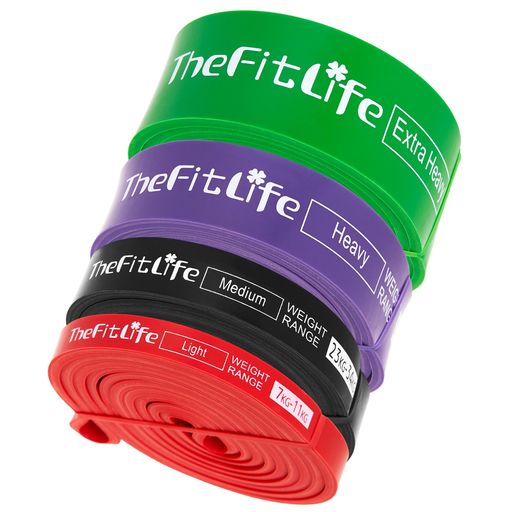 TheFitLifeトレーニングチューブ筋トレチューブ懸垂チューブ(赤/黒/紫/緑)
