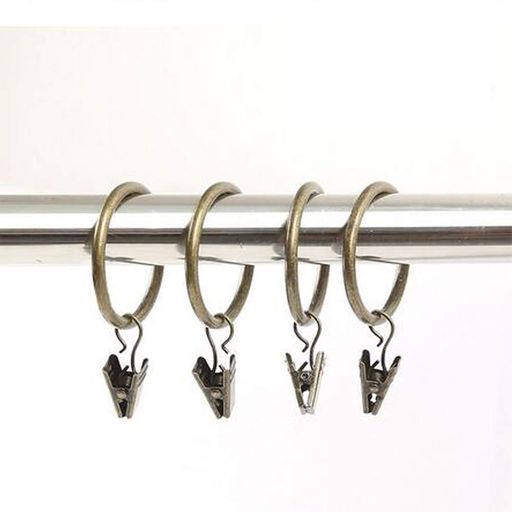 A-LIFEカーテンリングライナーカーテンクリップ18個入り超大内径35mmカーテンフック・リングスライドリングアンティーク風ブロンズカラーカフェカーテンなどに