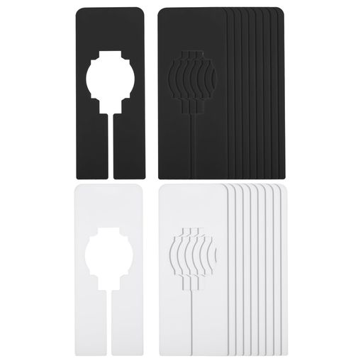 PATIKIL 洋服仕分け用 クローゼットハンガー 20個セット 長方形クローゼット衣類仕分け用ラベル付き仕切り板 ホワイト 黒