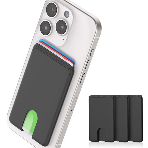 [SENOSE] カードケース 手帳型 カードポケット カード入れ 収納 SUICA PASMO 定期入れ 最大5枚収納可能 カードホルダー IPHONEカードケース 持ち歩き便利 IOS/ANDROID 全機種対応 三つ(ブラック)