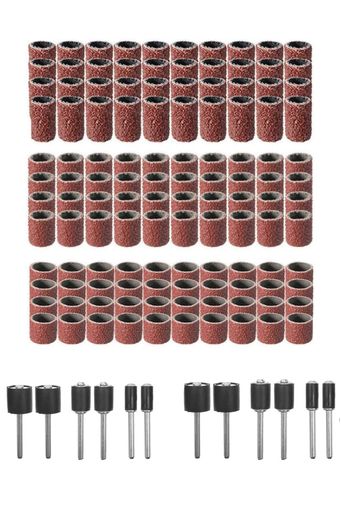 YFFSFDCサンディングバンドサンドペーパースリー132個セット180#120#80#研磨回転工具用軸付電動ヤスリ..