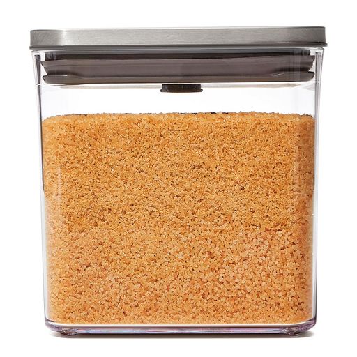 Plastic Storage Containers - OXOオクソー保存容器プラスチック密閉2.6Lステンレスポップコンテナキッチン収納(食材調味料乾物湿気防止)ビッグスクエアショート