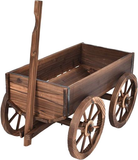 プランター木製深型長方形大型馬車仕...