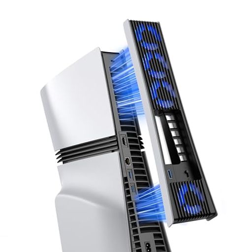 KIWIHOMEPS5PRO用冷却ファン四つのふぁん&36ブレードPS5Pro冷却対策ps5pro周辺機器自動温度検出風速調整可能LEDライト付き冷却ファンUSB3.0低騒音熱対策ps5Proアクセサリー